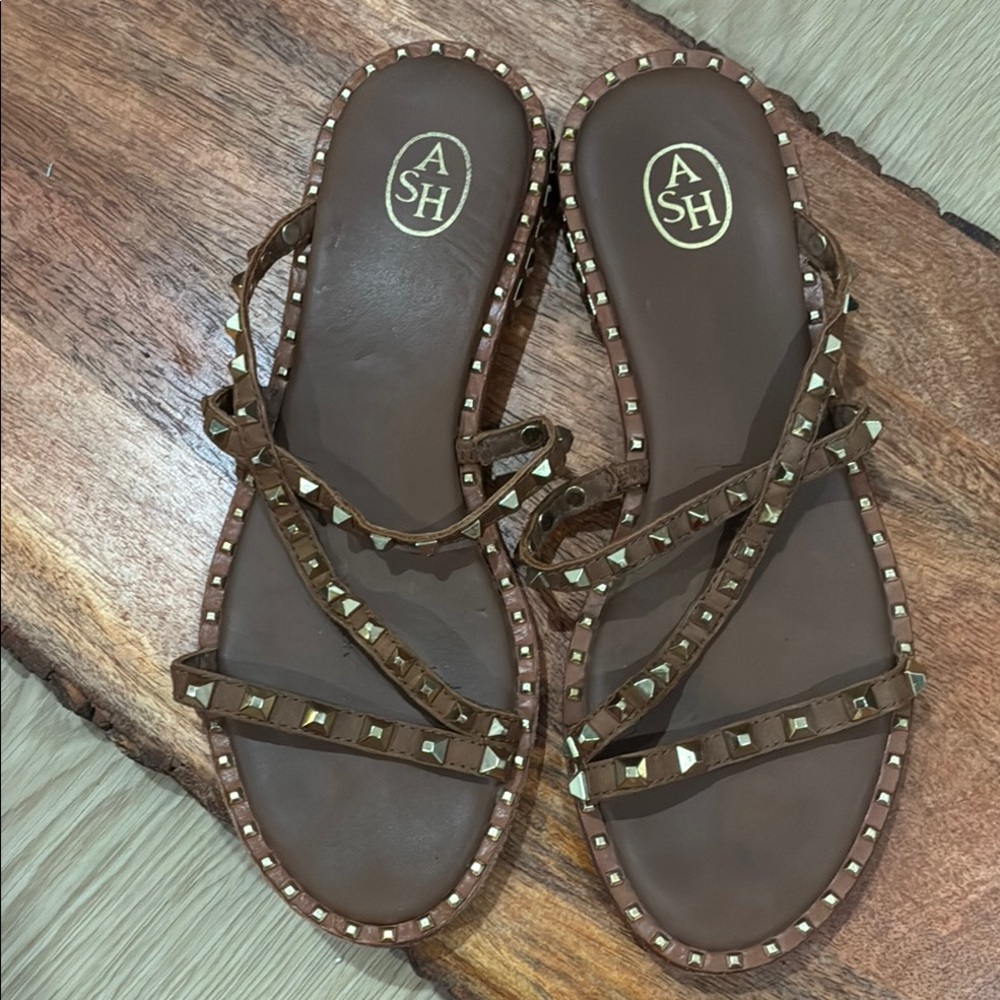 ASH Brown Studded Women's Sandals